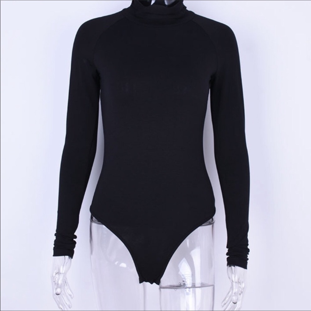 Black turtleneck bodysuit - Picture 5 of 8